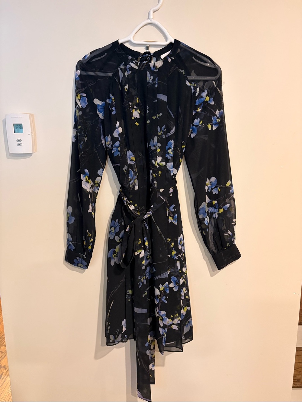 Reiss Nettie Floral Long-Sleeve Mini Dress